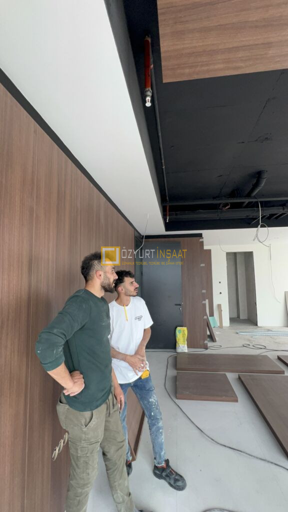 ankara anahtar teslim ofis tadilati dekorasyonu ahşap kaplama